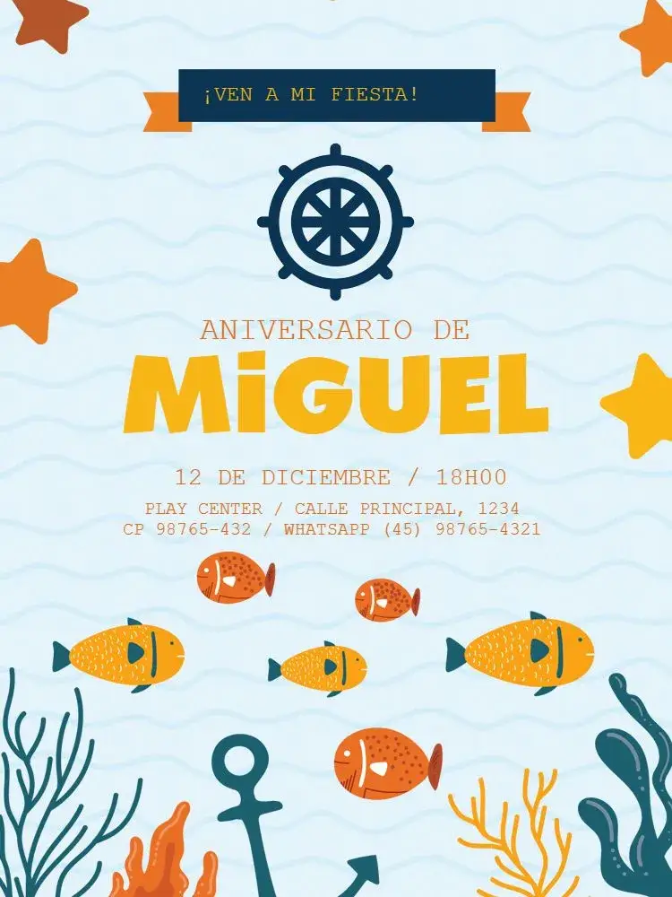 Invitación S De Náutico Azul Joven