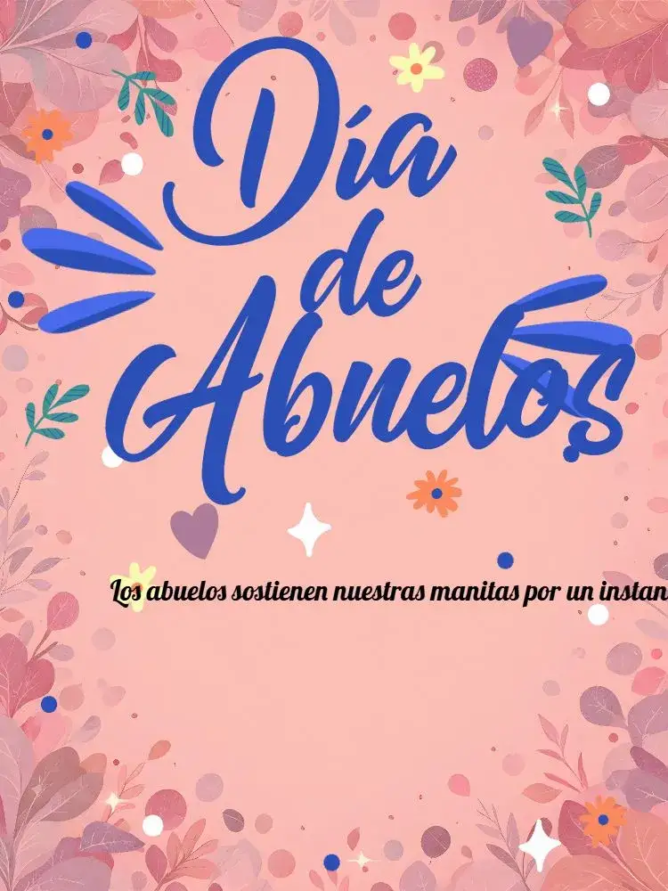 Invitación Tarjeta Día De Los Abuelos Felicitaciones – tema Fechas Conmemorativas floral, pastel, moderno, cariñoso, colorido, alegre
