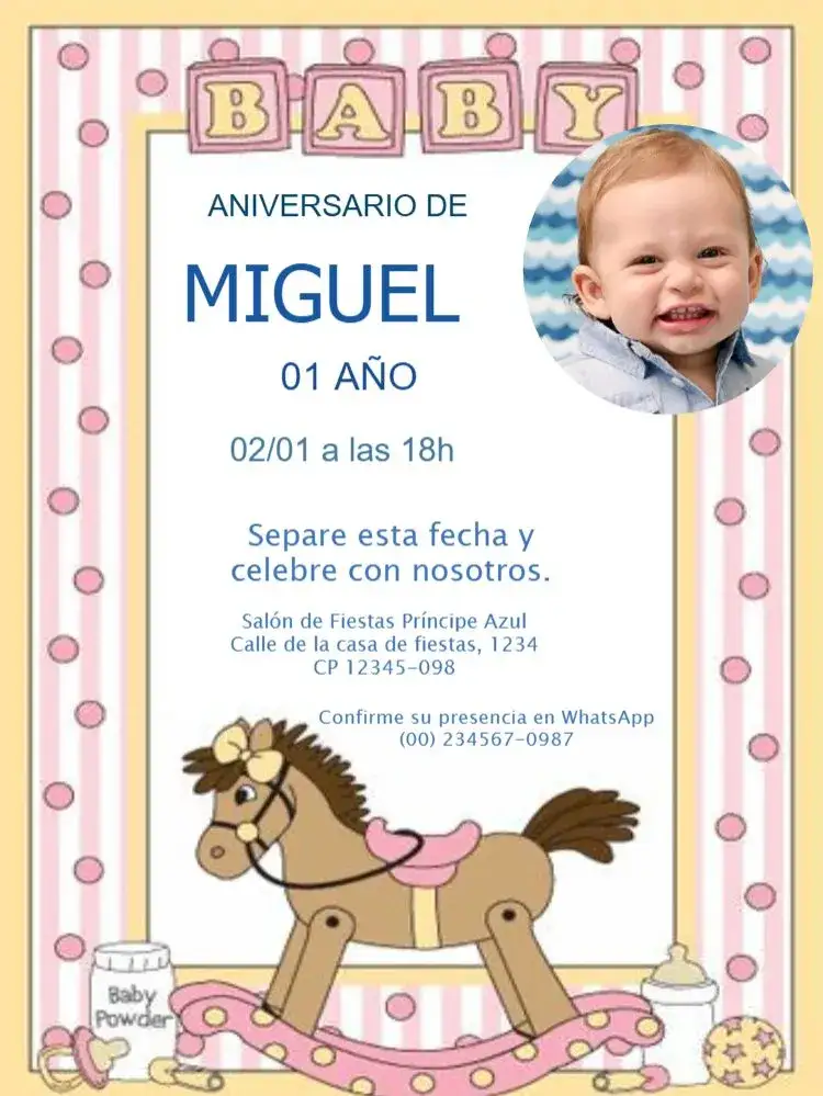 Invitación Infantil Azul Niño Para Editar – tema Cumpleaños Infantil azul, baby, moderno, lúdico, divertido