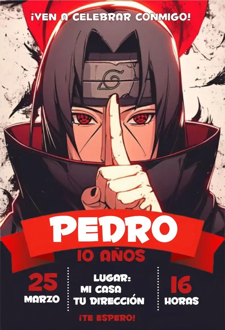 Invitación Itachi Uchiha 1
