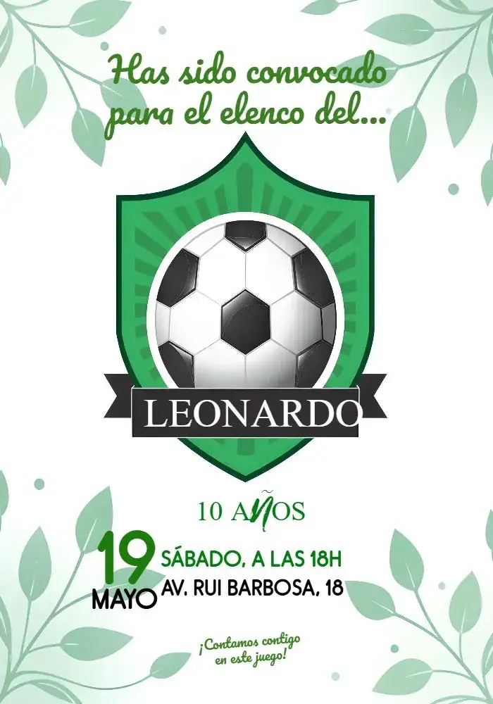 Invitación Fútbol Pelota – tema Más buscados fútbol, moderno, deportivo, colorido, divertido, temático