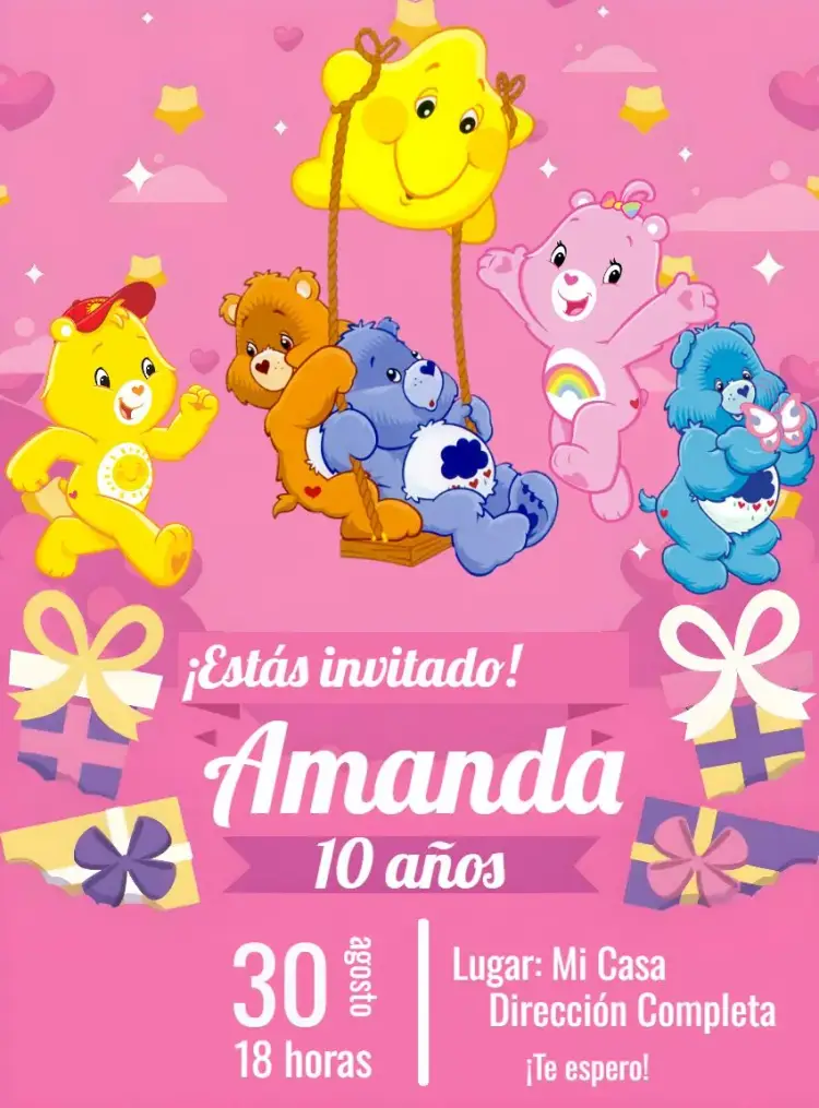 Invitación Ursinhos Carinhosos Fiesta