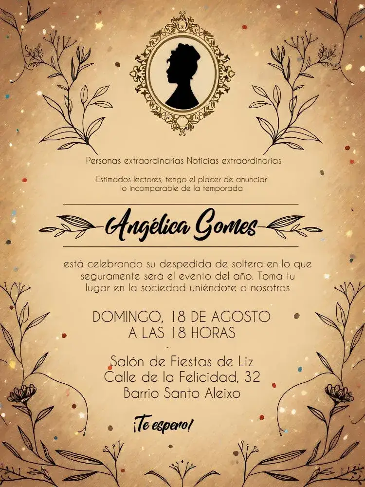 Invitación Té de la Olla Lady Whistledowns Bridgerton Acuarela – tema Despedida de Soltera acuarela, floral, gris, elegante, romántico, vintage