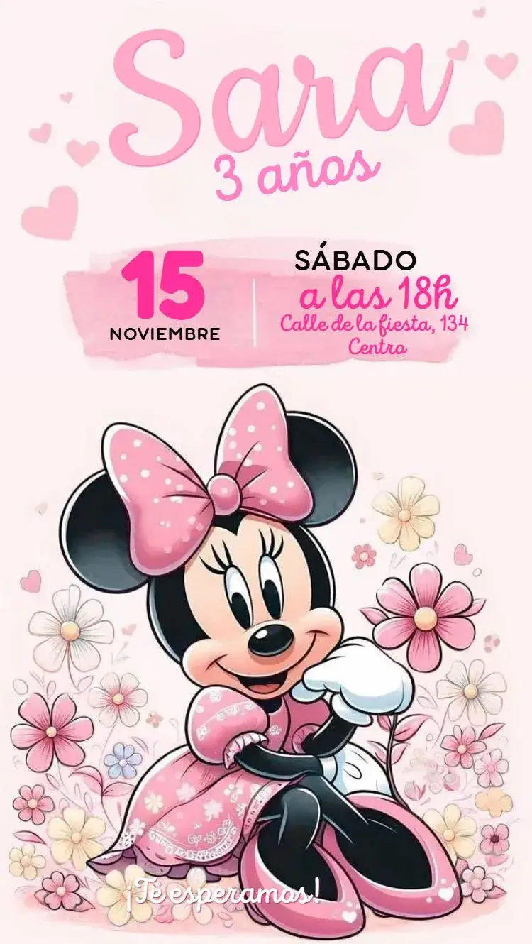 Invitación Minnie rosa