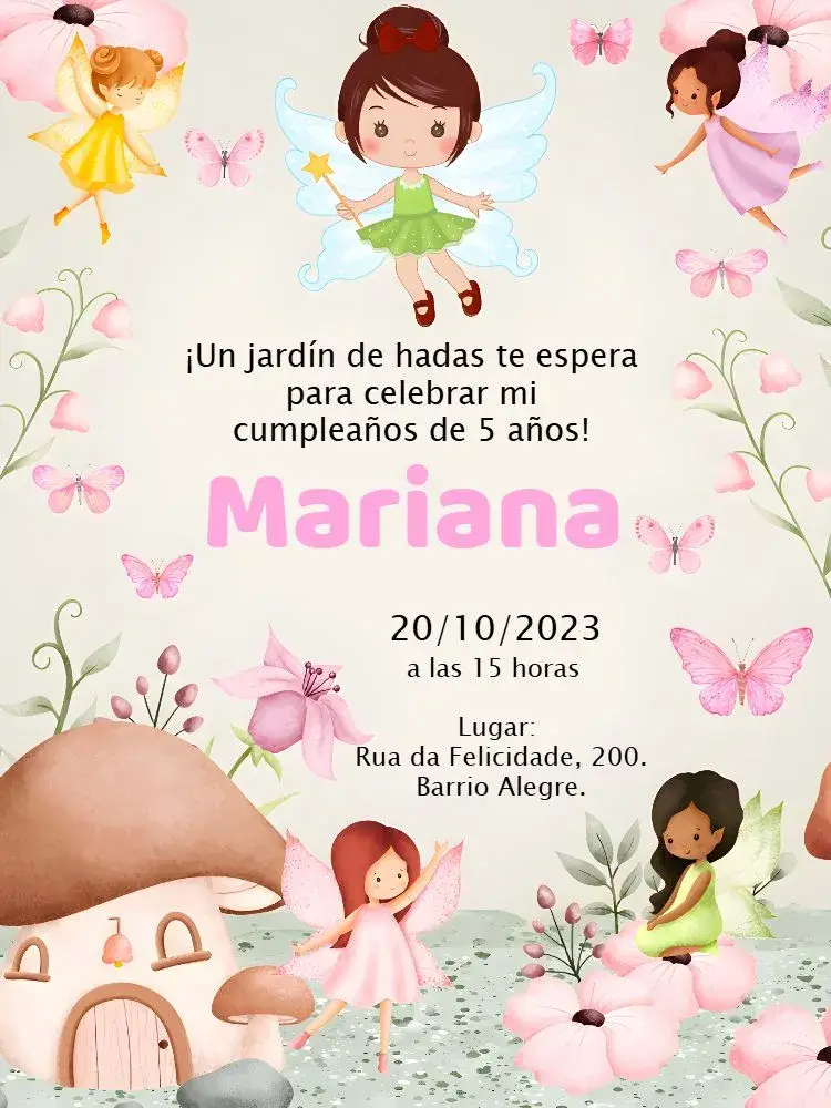 Invitación Bosque De Las Hadas Floral