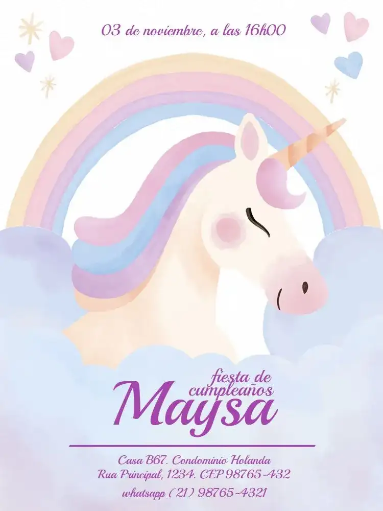 Unicornio Acuarela Colorido
