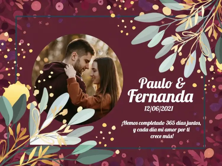 Tarjeta de San Valentín con Foto de Noviazgo