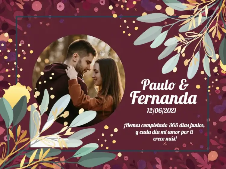 Invitación Tarjeta de San Valentín con Foto de Noviazgo – tema Fechas Conmemorativas romántico, floral, colorido, moderno, minimalista
