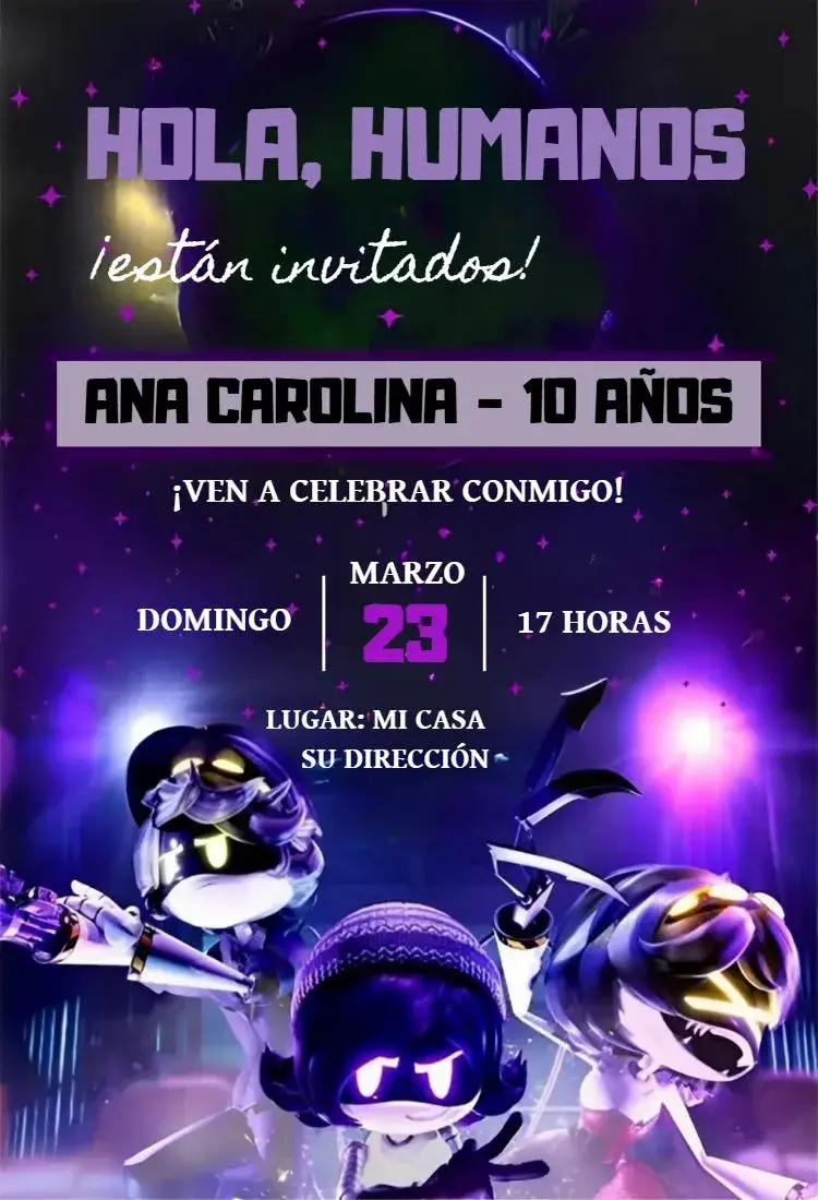 Invitación Murder Drones 1