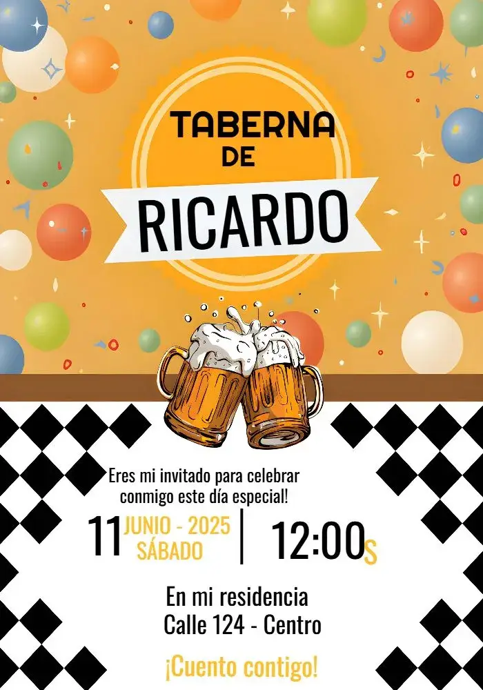 Invitación Bar Adulto