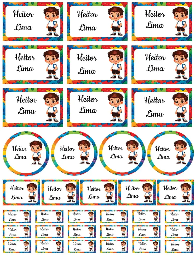 Invitación Autista – tema Tarjeta escolar, infantil, rompecabezas
