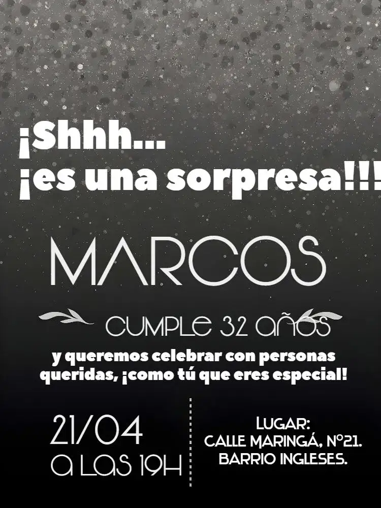 Invitación Sorpresa Brillo Silencio – tema Cumpleaños elegante, moderno, brillante, neutro, minimalista