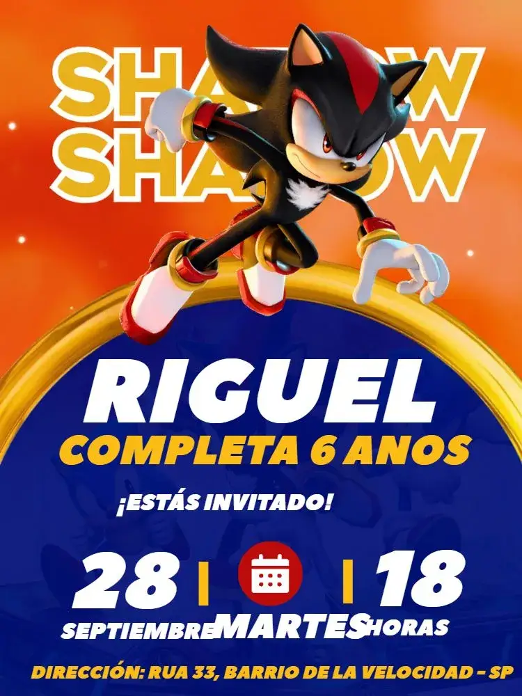 Invitación Del Shadow Rojo