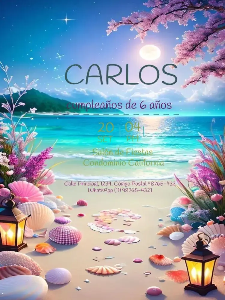 Invitación Playa Para Editar Mar editable y personalizable