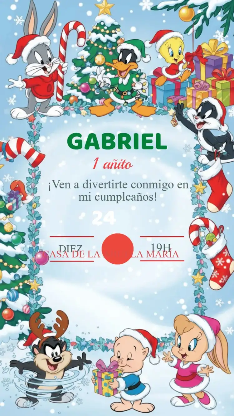 Invitación Cumpleaños de Navidad