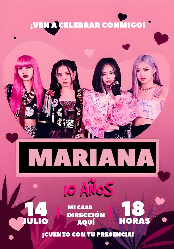 Invitación Blackpink Kpop