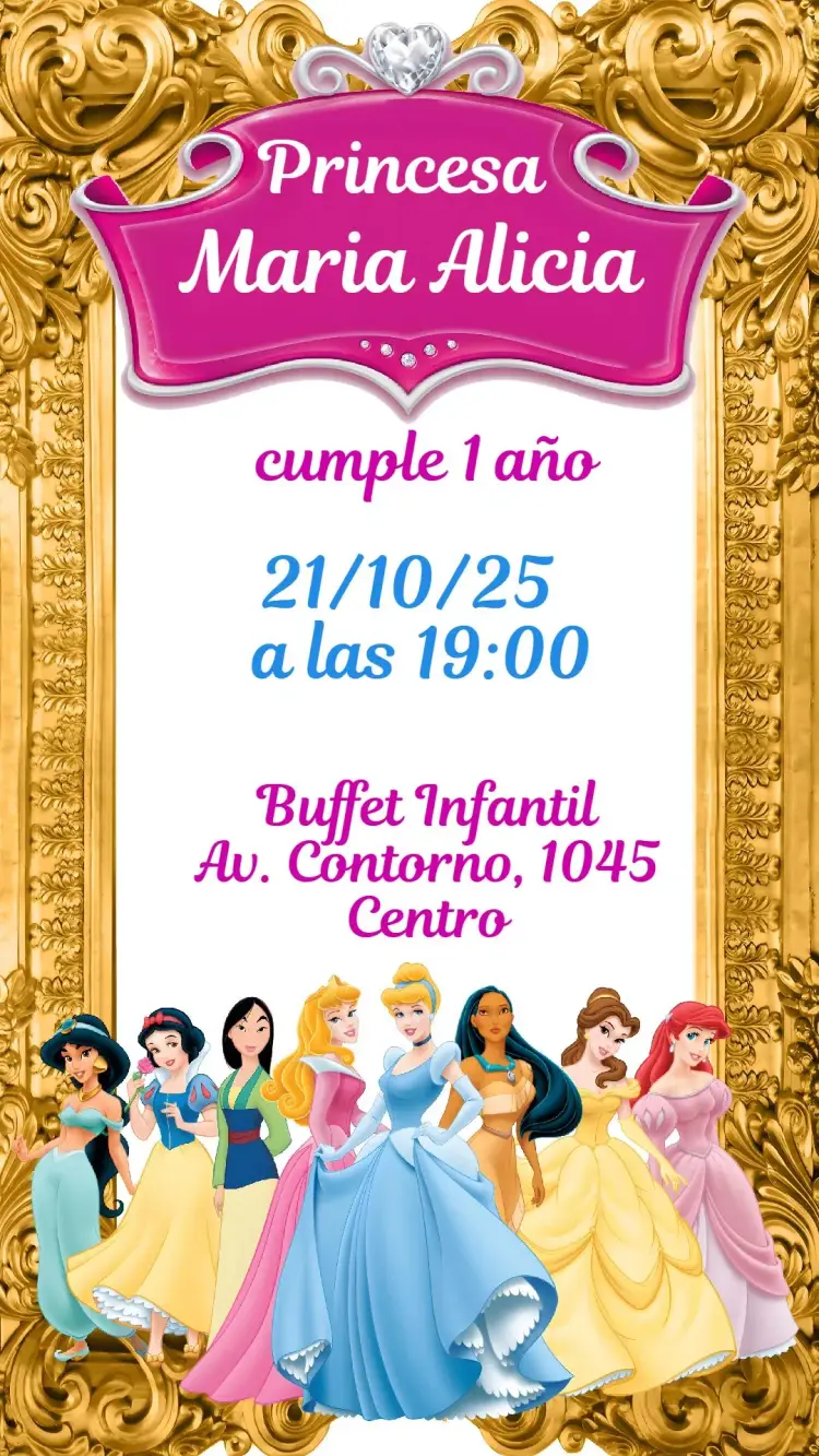 Invitación Princesas Disney