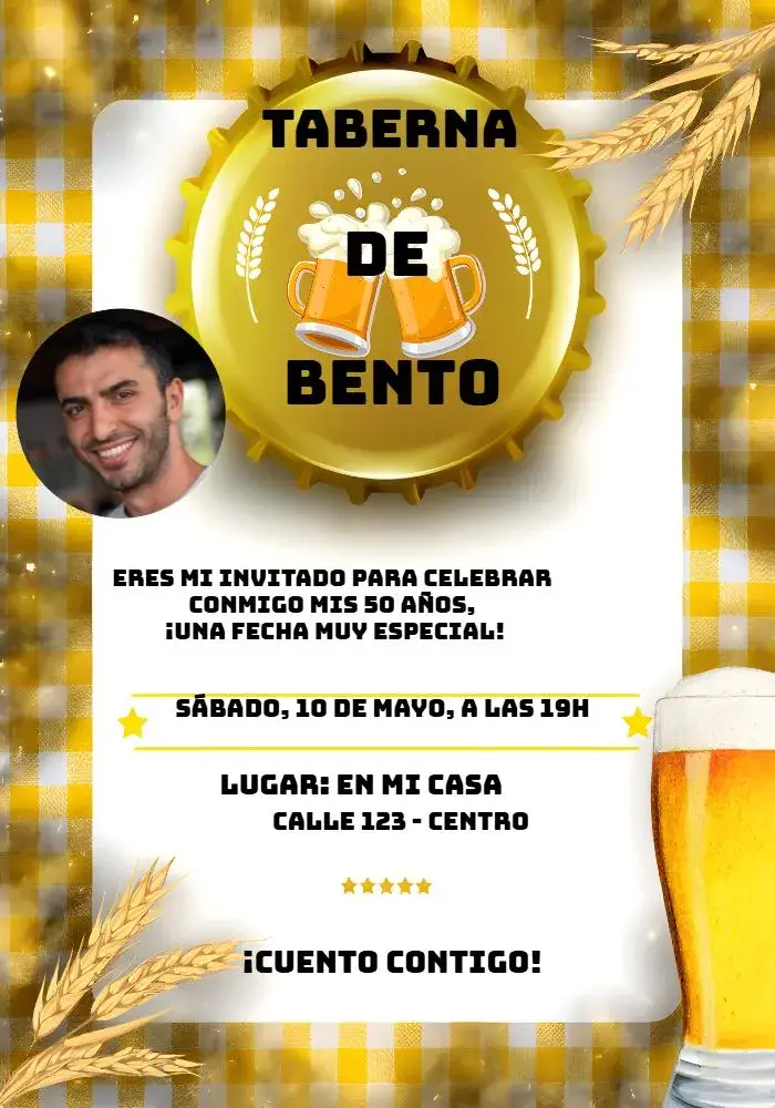 Invitación Boteco Con Foto Fiesta