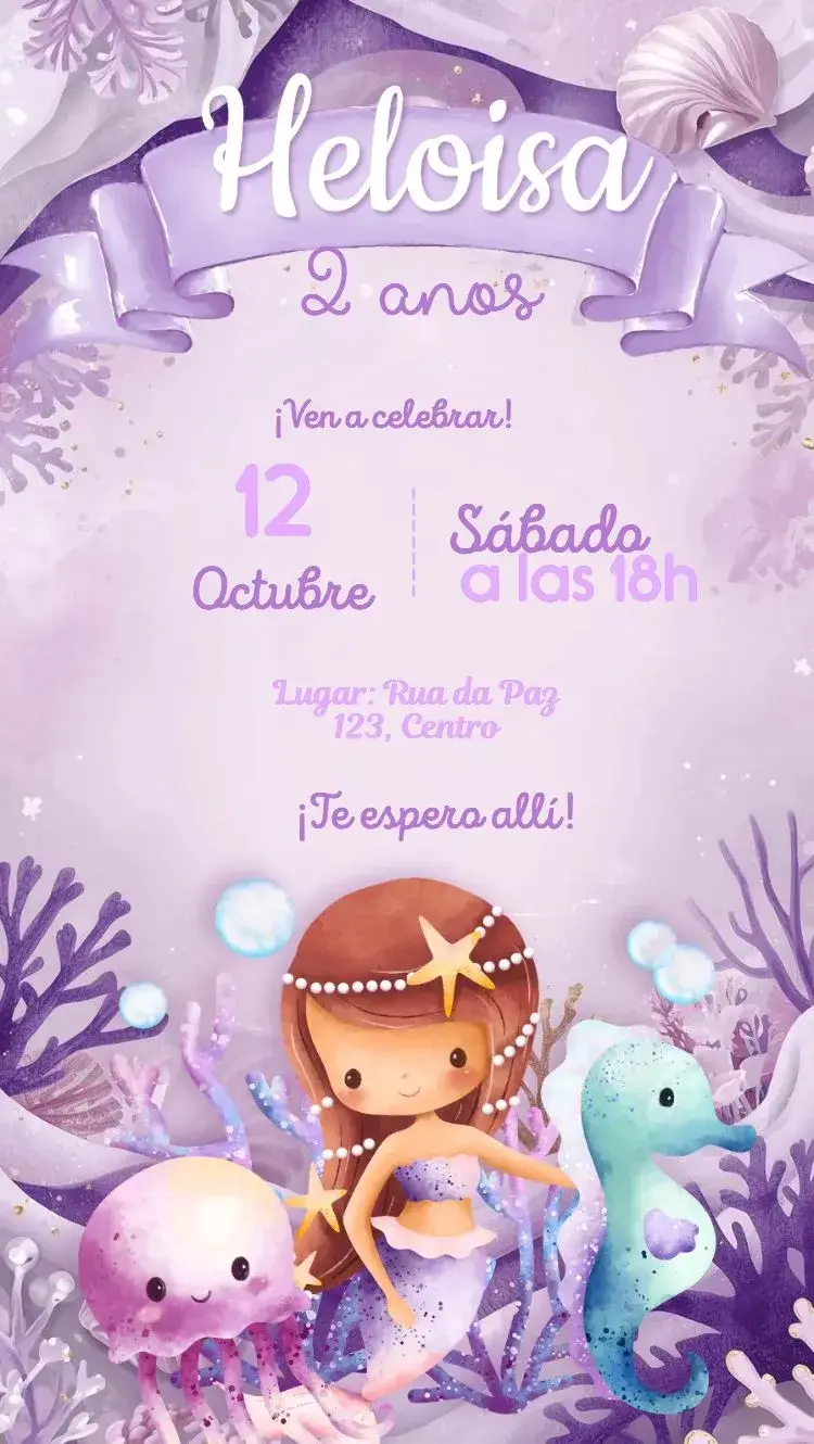 Invitación Sirena lila