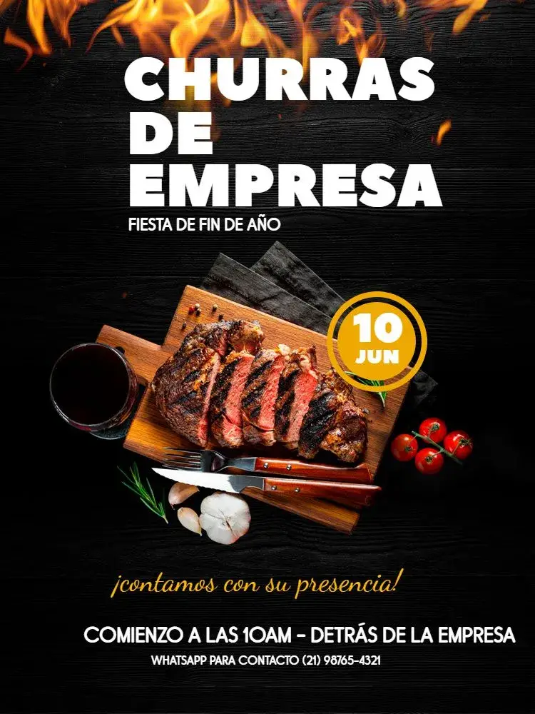 Invitación Evento De La Empresa Barbacoa Oscura