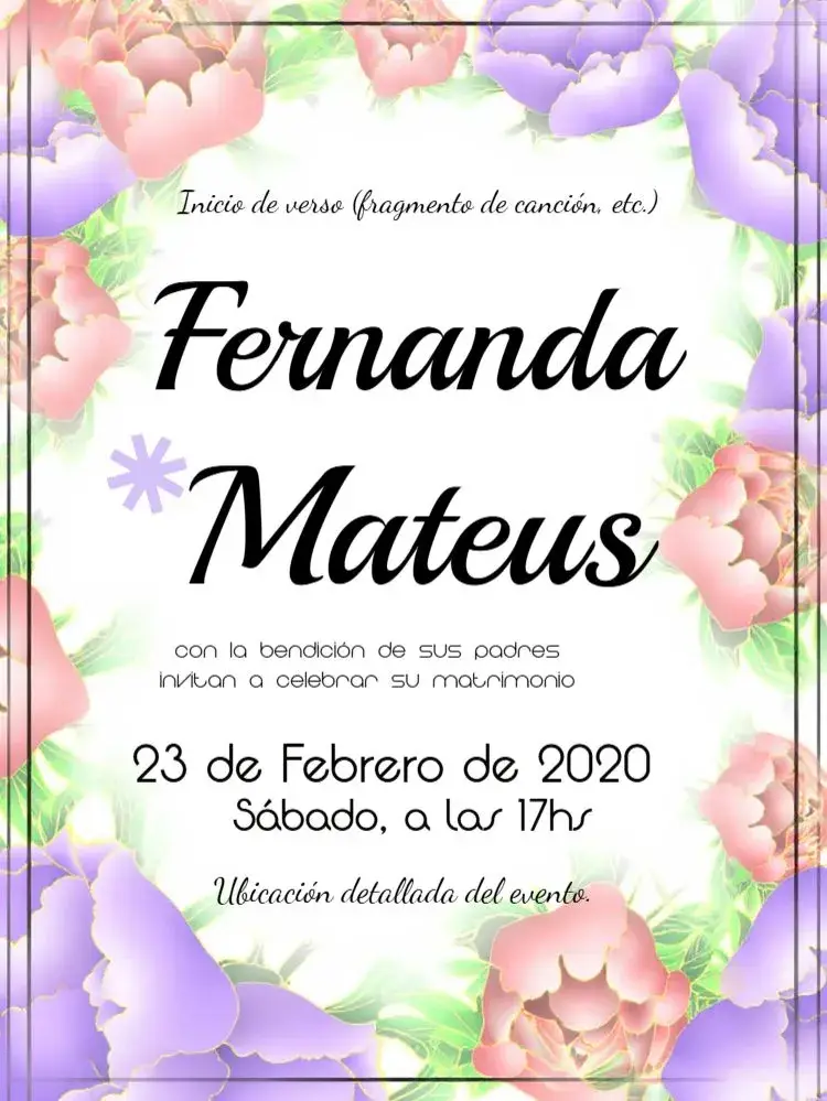 Invitación Boda Floral Compromiso