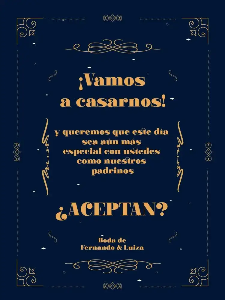 Boda Para Padrinos Azul Pareja