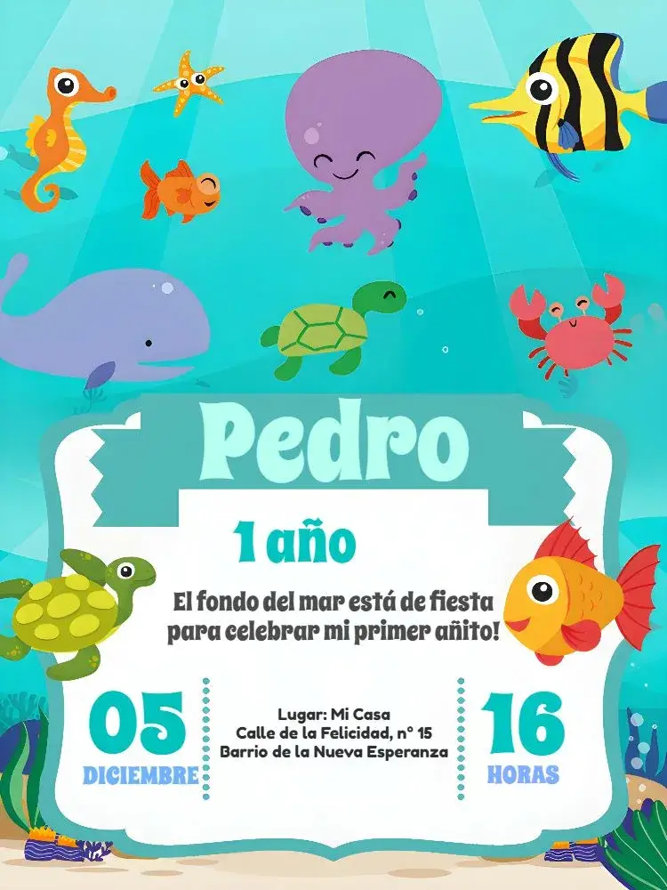 Invitación Fondo Del Mar Pexei