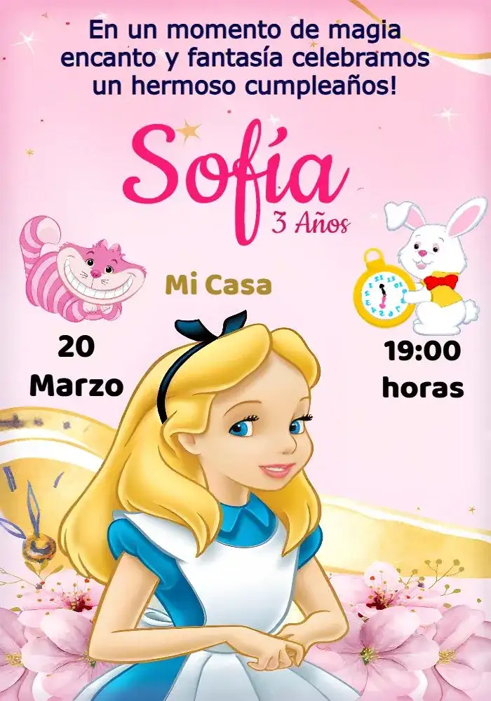 Alicia En El País De Las Maravillas Rosa