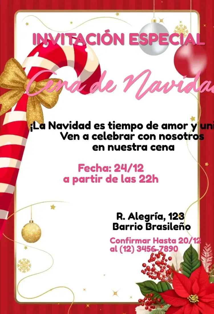 Invitación Cena de Navidad