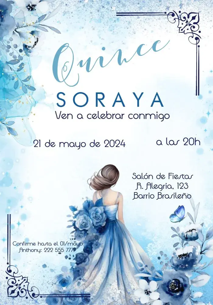 Invitaciones para quinceañera para editar online