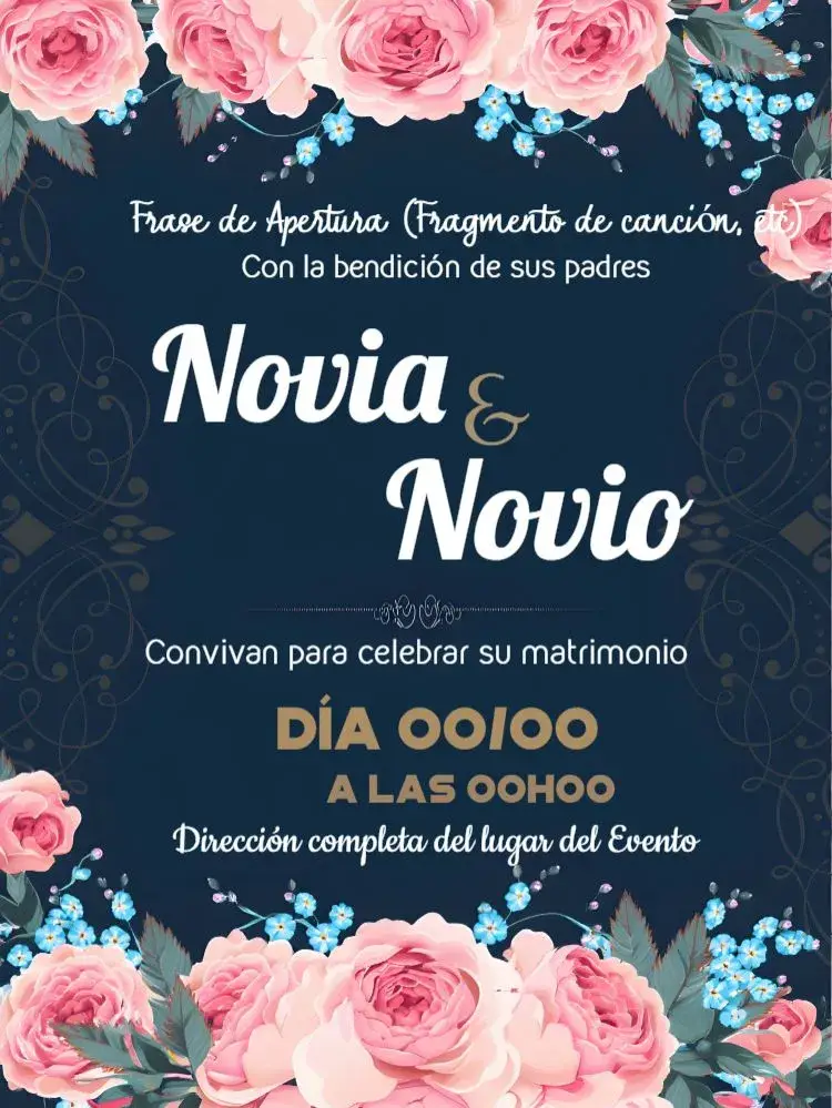 Invitación Boda Floral Arabesco