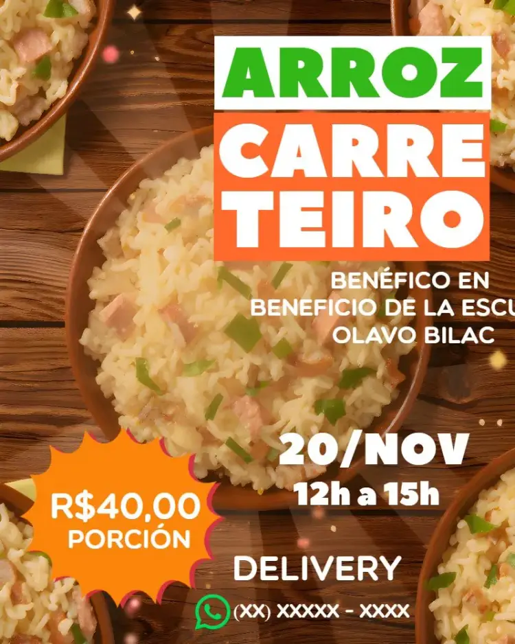 Invitación Arte Para Arroz Carreteiro Beneficente Arrox