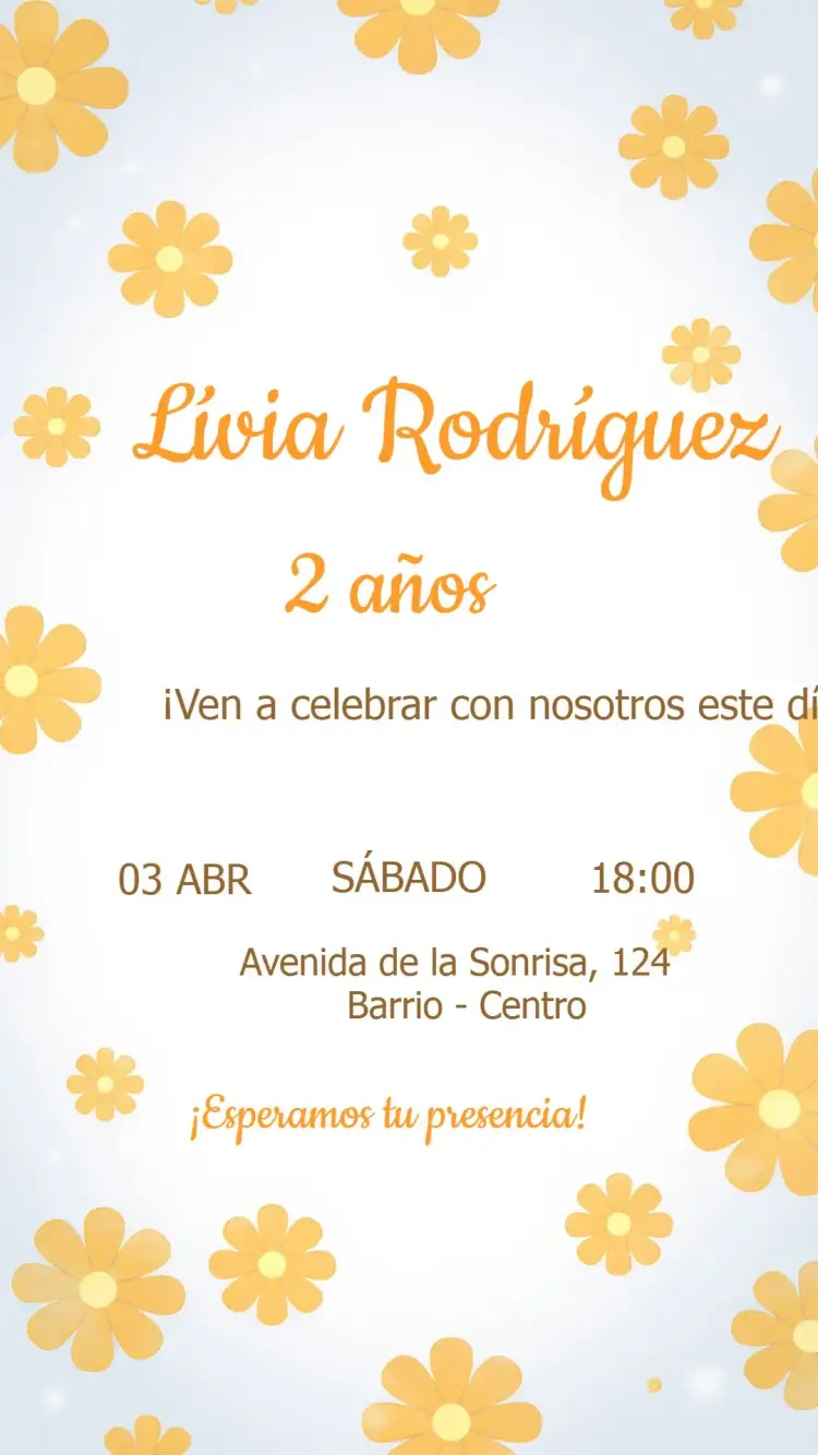 Invitación Margarita Floral