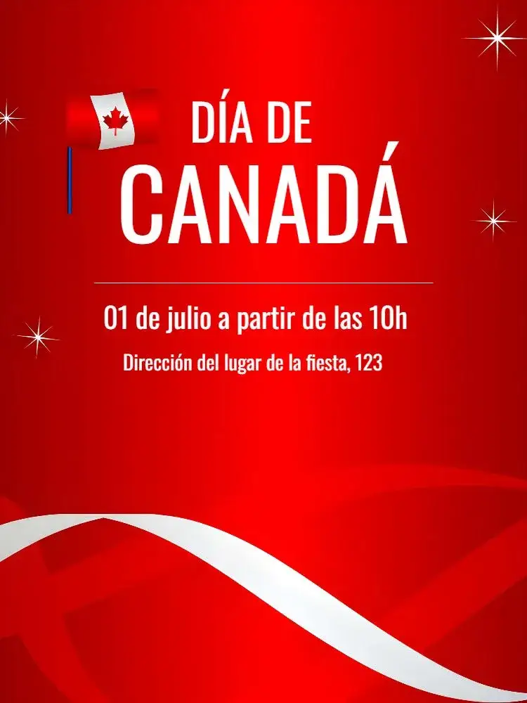 Invitación Día Del Canadá Internacional – tema Fechas Conmemorativas vibrante, moderno, minimalista, colorido, inspirado en la naturaleza, elegante