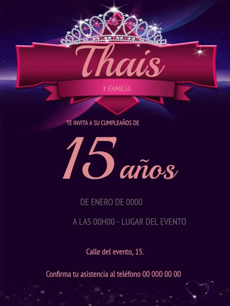 15 Años Con Confirmación De Asistencia Fiesta