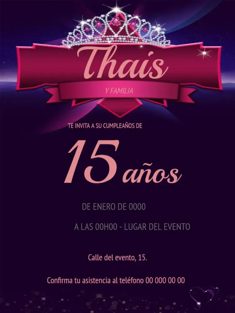 Invitación 15 Años Con Confirmación De Asistencia Fiesta