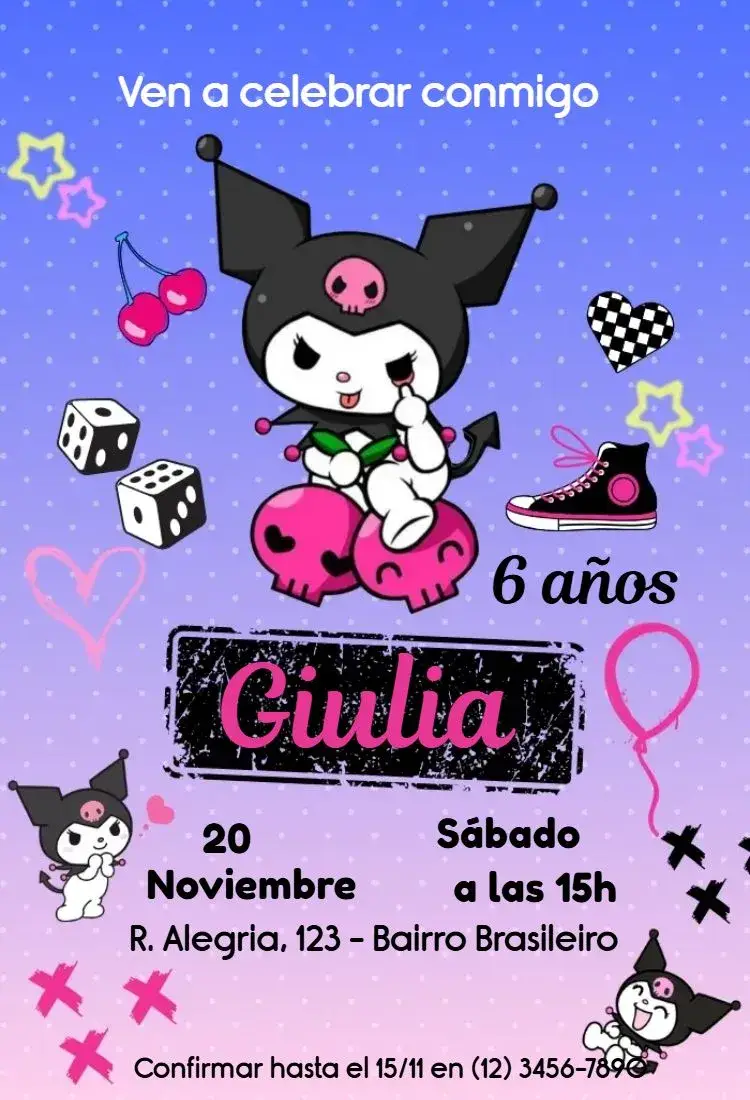 Invitación Kuromi