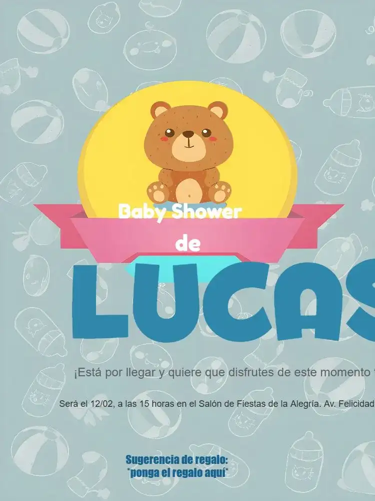 Baby Shower Osito Azul - Niño Bebé