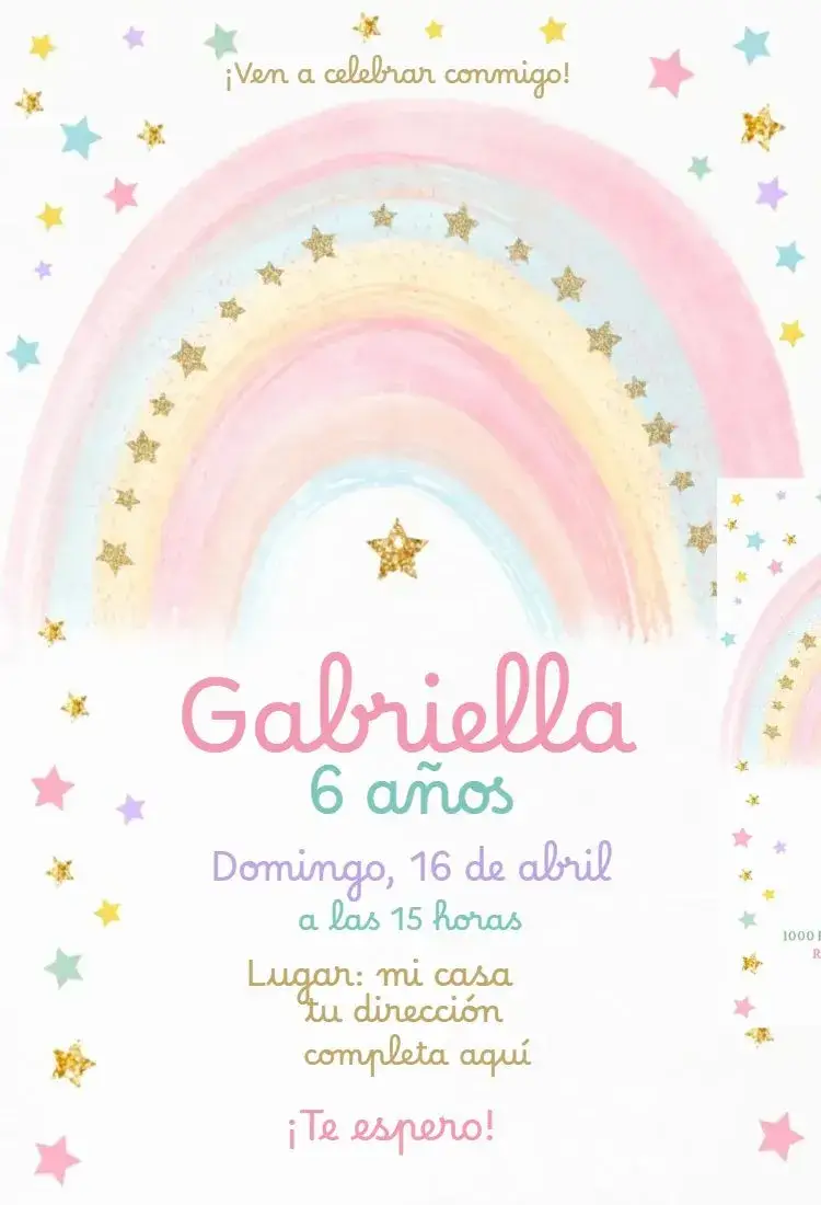 Invitación Arcoíris Boho