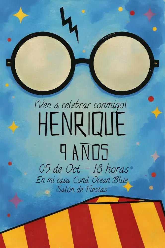 Invitación Harry Potter Amarillo