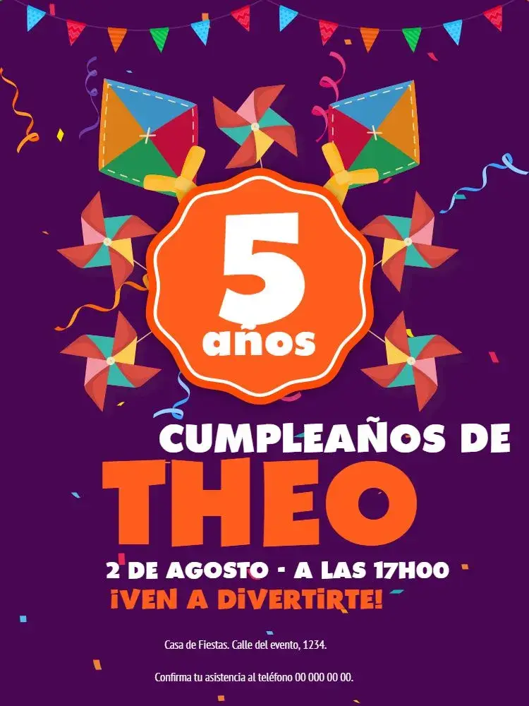 Invitación Cataventos Y Cometas Banderines