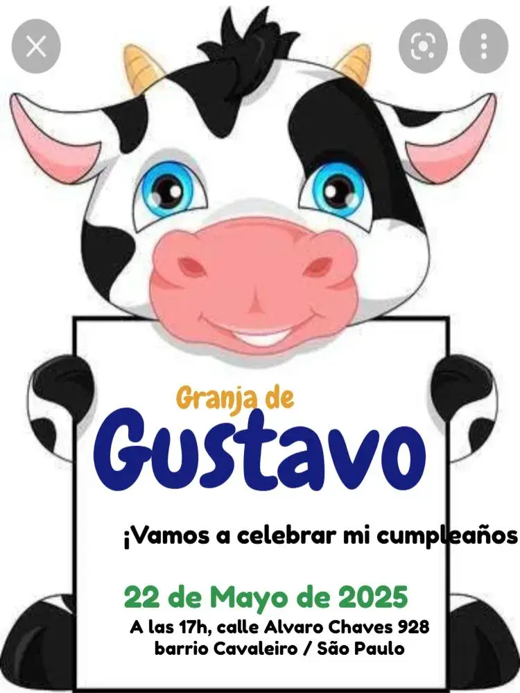 Invitación Granja Vaca Para Editar Toro