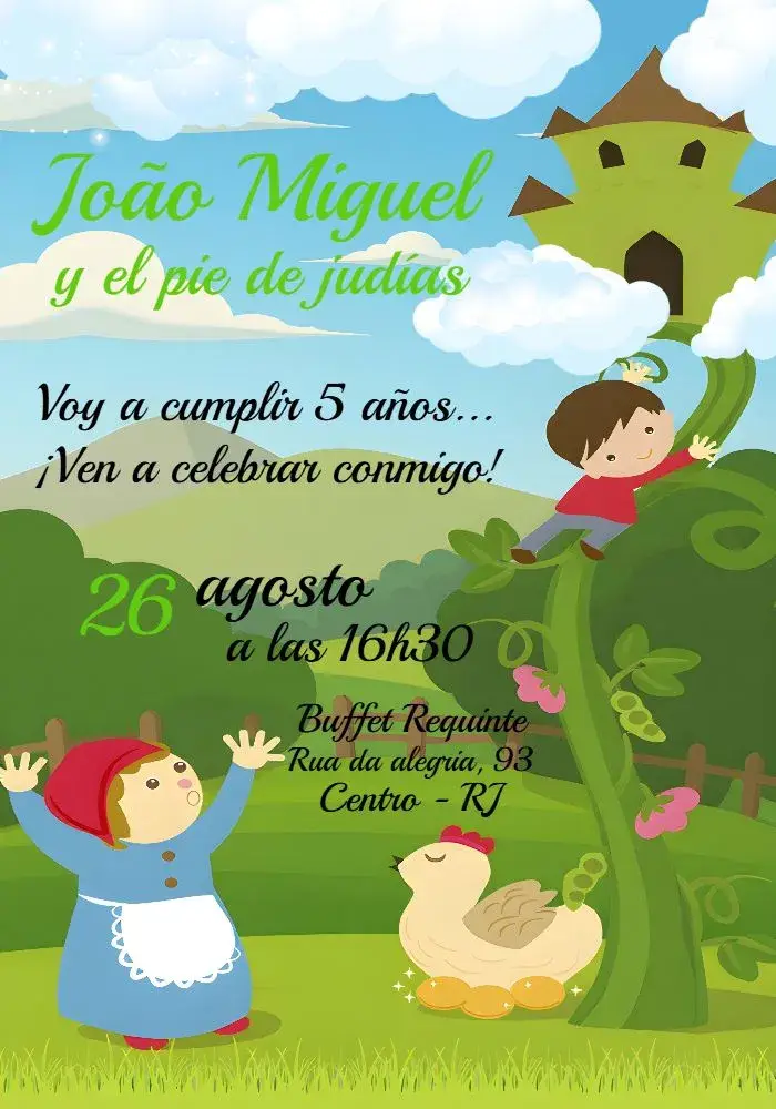 Invitación Juan Y La Habichuela Mágica