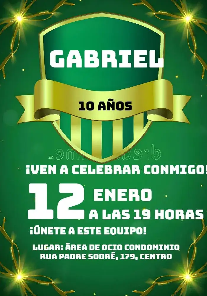 Invitación Fútbol Verde