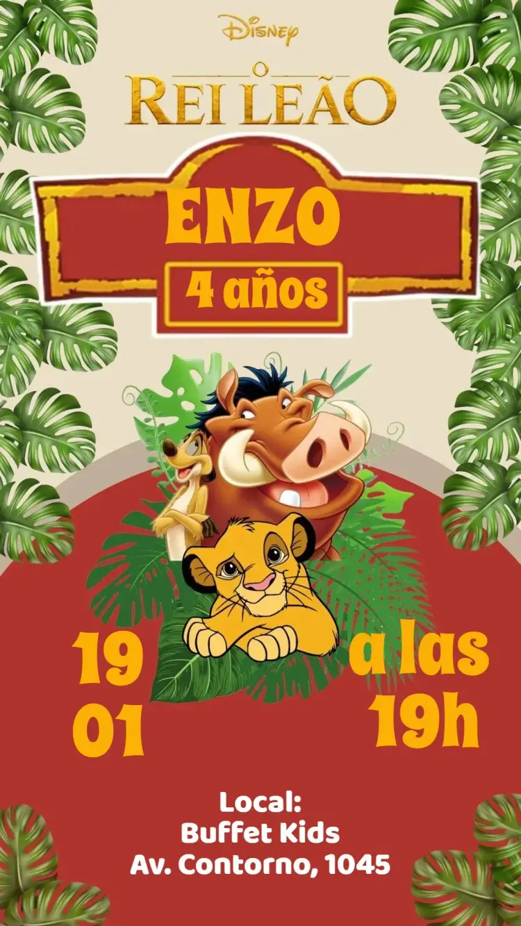 Invitación El Rey León