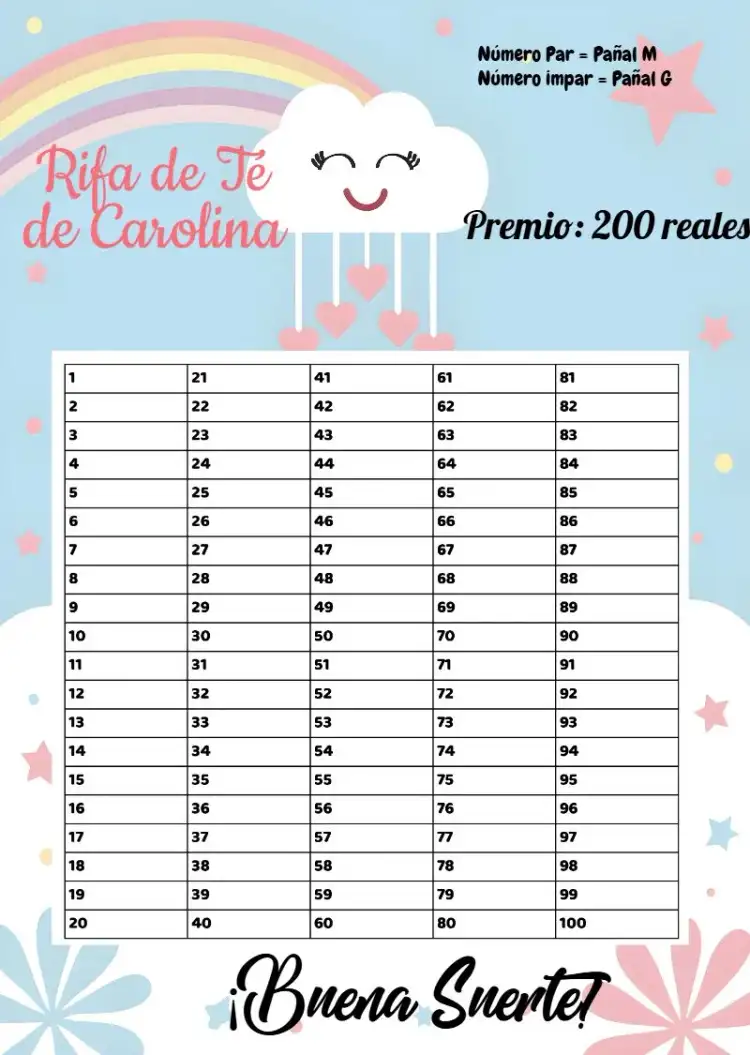 Té Rifa Lluvia De Amor Lista