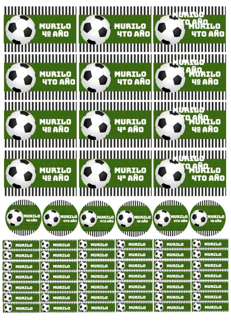 Invitación Etiqueta Escolar Fútbol Equipo