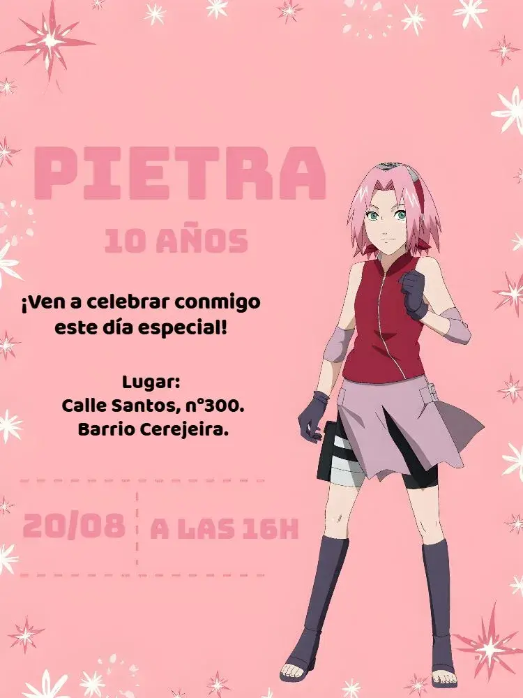 Invitación Sakura Chica