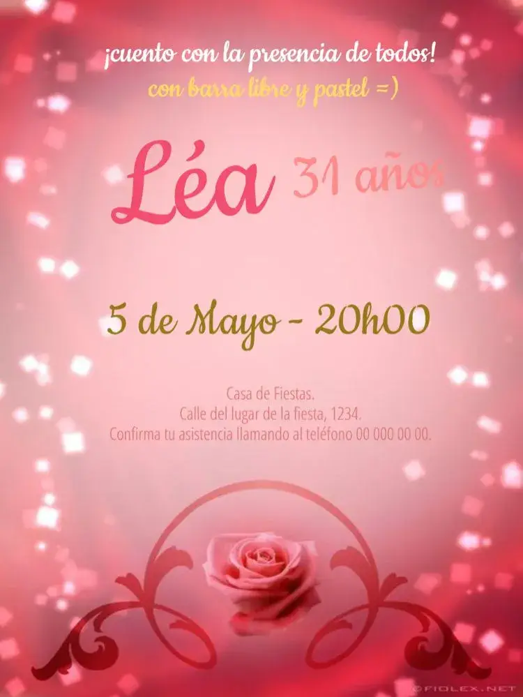 Invitación Barra Libre Para Editar Femenino