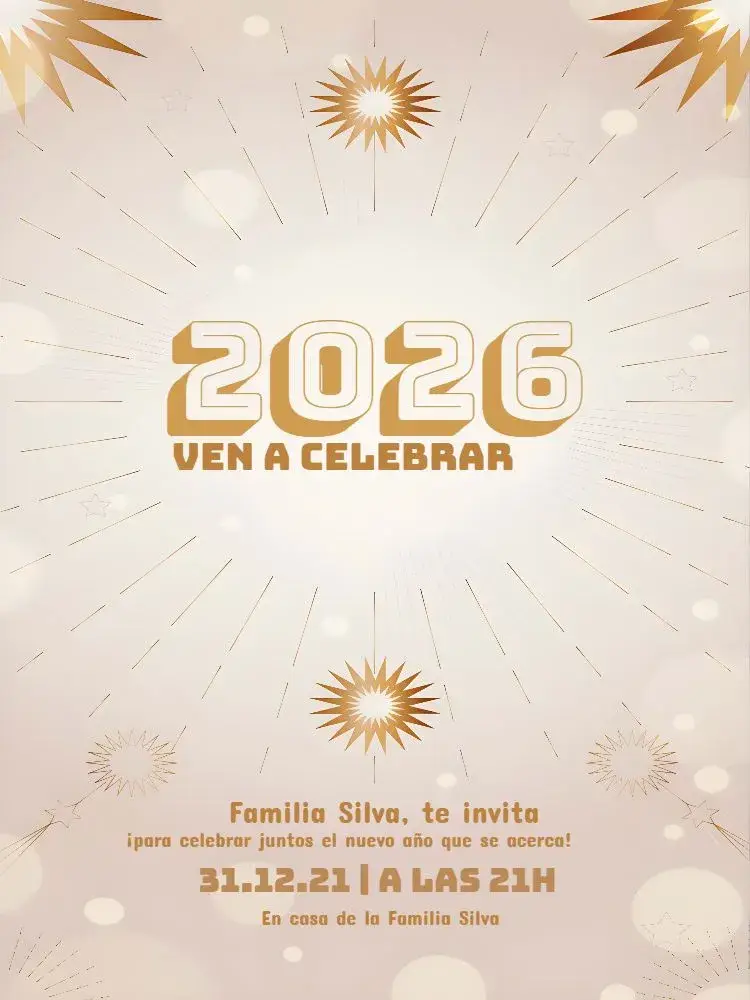 Invitación Para Año Nuevo 2022 Glitter